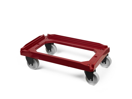 röd trallor med fyra hjul